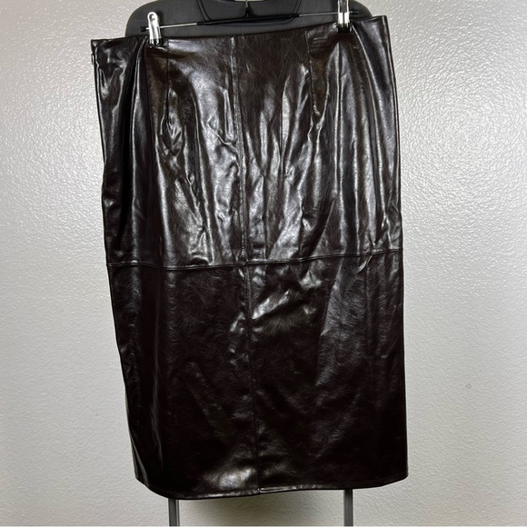A New Day Dark Brown Women’s Midi Skirt Size 16 - Picture 4 of 8